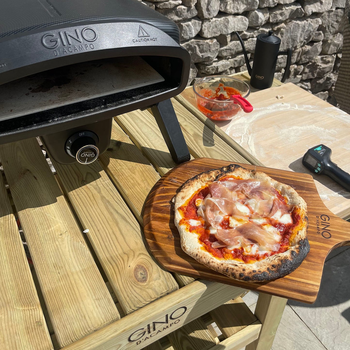 Wooden Pizza Oven Table