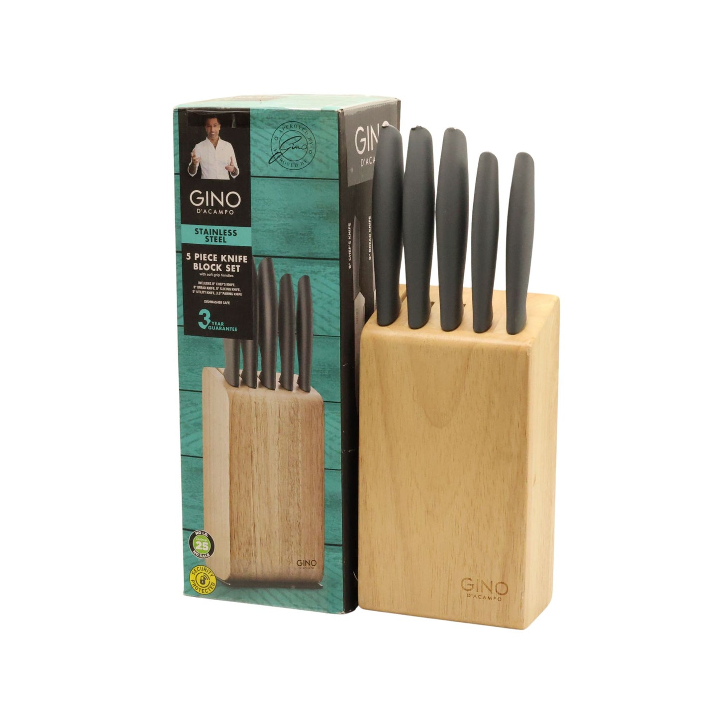 Gino D'Acampo 5 Piece Knife Block Set