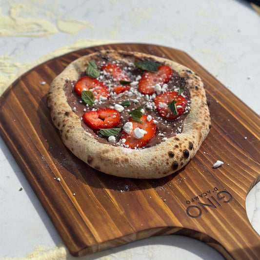 Pizza with Nutella, Fresh Strawberries, Mint Leaves & Meringue