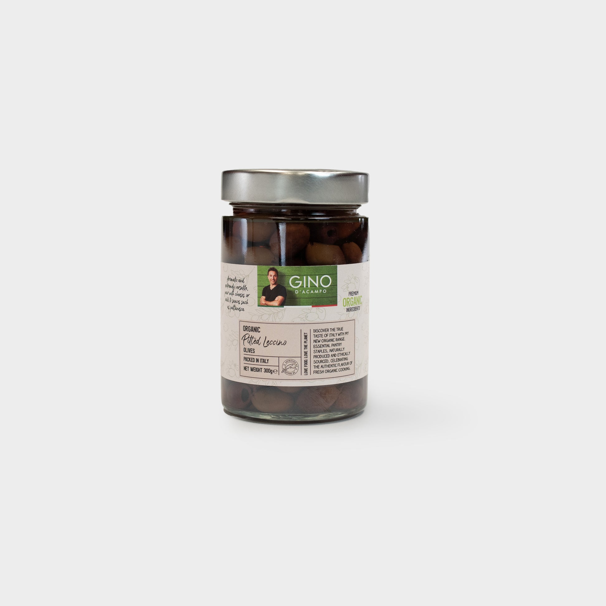 Organic Pitted Leccino Olives in Brine 300g BBE: 14/10/23